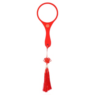 新娘陪嫁实木高档化妆镜梳子一对结婚用品手拿木质镜套装婚礼用品