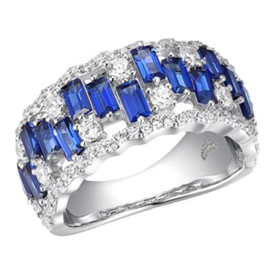 英伦王朝纯银红蓝宝石戒指