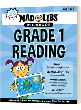 英文原版绘本 Mad Libs Workbook Grade 1 Reading 疯狂填词练习册 美国小学一年级 英文版 进口英语原版书籍