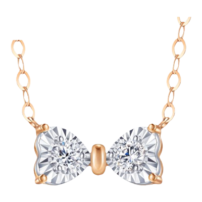 周生生在逃公主蝴蝶结钻石项链