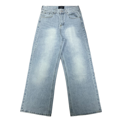 2026韩系春季高腰直筒A字牛仔裤