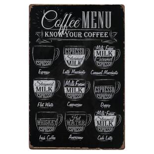 美式复古做旧厨房咖啡字母铁艺装饰挂画coffeebar壁饰咖啡店长方