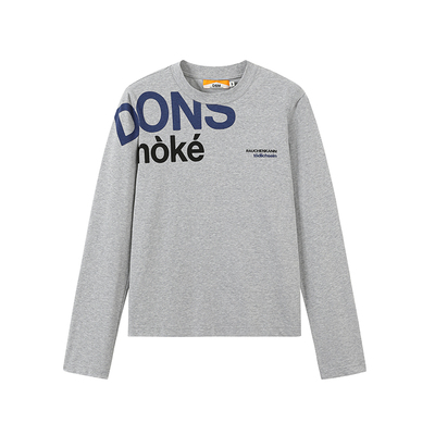 DONSMOKE正肩侧大标语长袖T恤DSM美式大logo秋季经典内搭休闲上衣