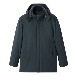 【抑菌白鹅绒】金利来2025秋冬新款抑菌三防中长款外套男款羽绒服