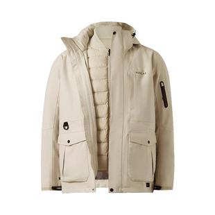 迪卡侬户外冲锋衣三合一女羽绒服秋冬登山保暖防水防风外套ODW