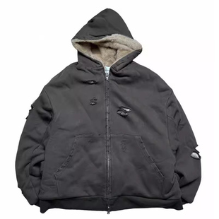【四季】Creator Spiritus Bomber 水貂毛Boro破洞款连帽卫衣帽衫
