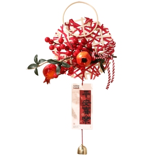 新年装饰品竹编灯笼挂件2026春节家庭过年布置入户门客厅喜庆挂饰