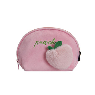 迷你化妆包女小号便携随身手拿化妆袋简约可爱毛绒化妆品收纳包