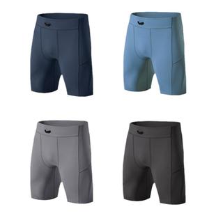 跑步压缩短裤男款专业马拉松紧身裤健身训练裤篮球五分裤可放手机