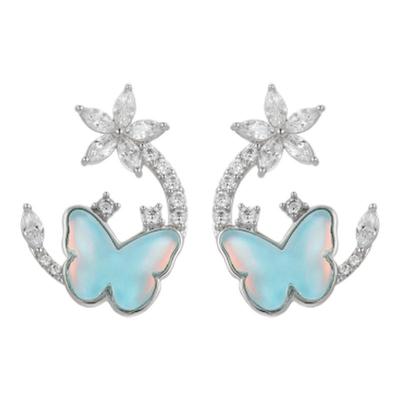 旭平【月弧蝶梦】蝴蝶摩卡耳钉女小众设计高级感耳饰轻奢气质耳饰