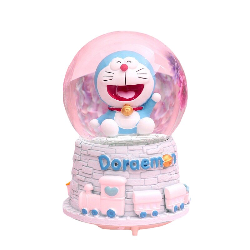 蓝胖子哆啦a梦水晶球雪花音乐盒发光儿童男女生日毕业礼物八音盒