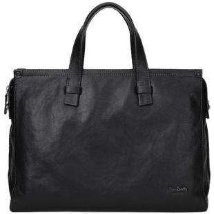 【真皮】皮尔卡丹男士电脑公文包单肩斜挎包商务大容量手提包男款