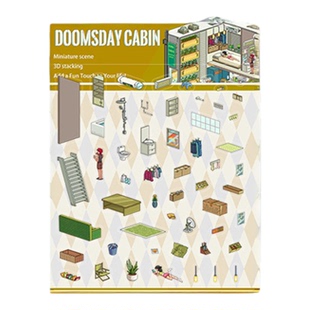 末世小屋造景贴纸ins风小清新创意微缩场景堆叠手工拼贴解压贴画