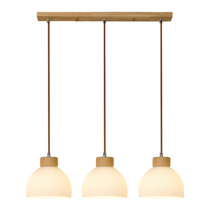 原木餐厅吊灯三头简约现代饭厅餐桌吧台灯创意个性卧室床头小吊灯