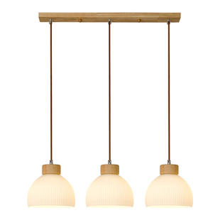 原木餐厅吊灯三头简约现代饭厅餐桌吧台灯创意个性卧室床头小吊灯