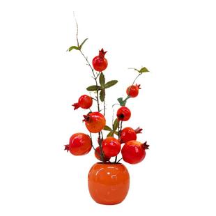 喜庆摆件石榴花仿真花假花石榴果树枝果实餐桌装饰吉祥果摆件摆设