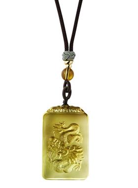 十二生肖黄水晶吊坠男女2025蛇年本命年礼物属龙狗兔牛羊项链挂件