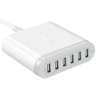 Kini智能充电器一拖六多口USB插头插座排插插口多孔站手机充电头线套装快充冲多台适用iPhone17安卓苹果通用