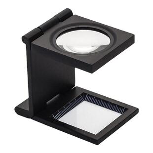 工厂纺织印刷鉴定锌合金黑色金属照布镜三折叠式放大镜 D款