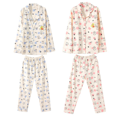 情侣睡衣长袖春秋季女2025新款男款纯棉独特漂亮今年流行家居服