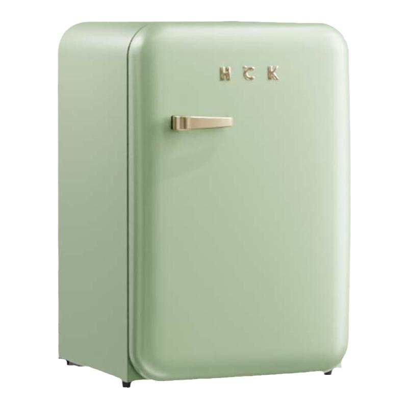 HCK哈士奇复古冰箱107L冷冻冷藏小型高颜值单门家用静音网红节能