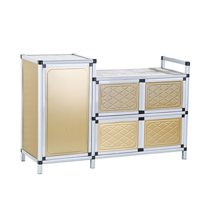 厨房灶台一体柜煤气灶柜子简易橱柜煤气灶碗柜不锈钢家用煤气罐