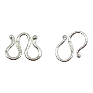 S925纯银项链手链搭扣串珠diy配件 M扣/W扣/S形/接头扣/皮绳扣子