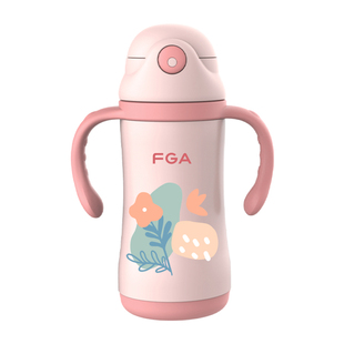 富光儿童保温杯带吸管316L不锈钢食品级水杯幼儿园男女宝宝学饮杯