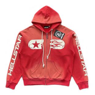 Hellstar Studios Zip Up Hoodie 拉链洗水纯棉连帽卫衣