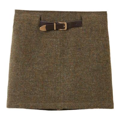 朗姿纯羊毛法式复古短款裙子短裙冬季新款a字气质高腰半身裙女