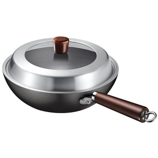 苏泊尔铁锅家用炒菜锅无涂层传统老式精铁炒锅燃气凹面电磁炉用