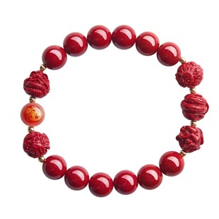 普陀山天然原矿朱砂三合六合手串紫金砂本命年十二生肖手链