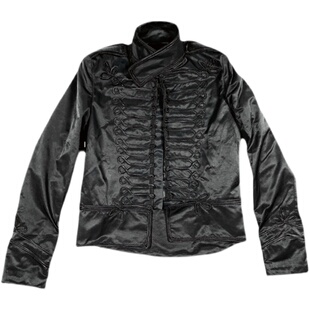 CHAUNK自主先锋暗黑DH早期经典宫廷风盘花黑骑士夹克修身短款男士