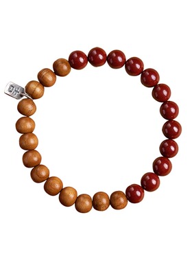 天然保真朱砂老桃木手链
