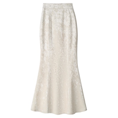 新中式丝绒半身裙女2025新款高腰显瘦a字裙中长款高级感鱼尾裙