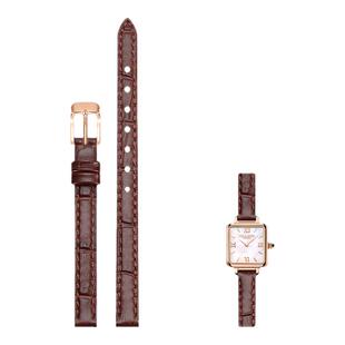 适配罗拉小棕表表带女真皮带小方表小绿表手表链8mm小尺寸细表链