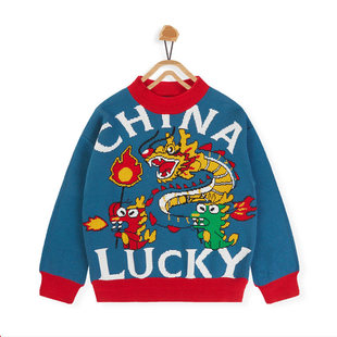 EBAER男童半高领毛衣2025冬装新款儿童内搭女童加厚针织衫保暖潮