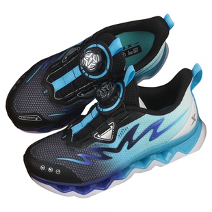 特步儿童鞋男大童减震运动跑鞋夏季新款旋转纽扣网面透气轻便