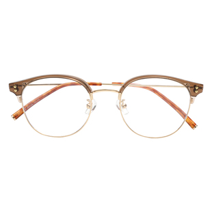 小众洋气宋江同款卡琳奶咖色近视眼镜框架女防蓝光可配度数眼镜男