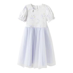 巴拉巴拉女童连衣裙大童新中式国风裙子儿童长裙2025夏装新款童装