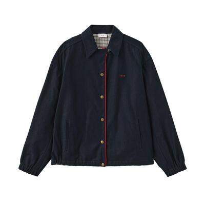 格子撞色包边夹克休闲百搭潮流