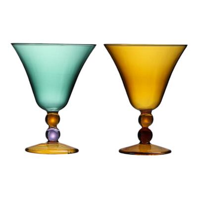 原创西域高脚玻璃杯大容量啤酒杯