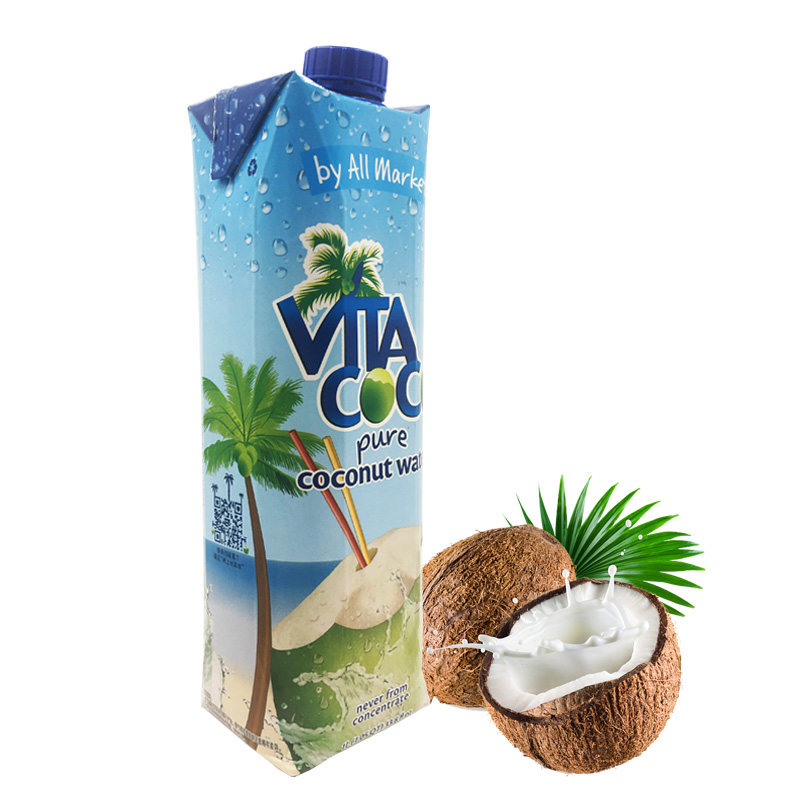 进口椰子水Vita Coco唯他可可椰子汁NFC天然青椰汁1L*12瓶0脂肪
