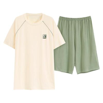 浪莎夏季男士莫代尔短袖睡衣套装