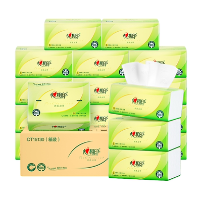 心相印茶语抽纸整箱装130抽24包