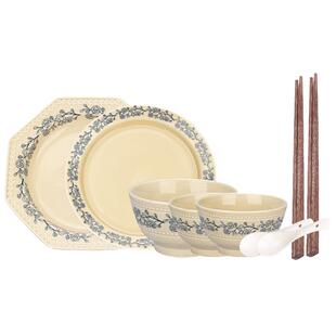 摩登主妇釉下彩餐具饭碗家用2026新款碗具汤碗餐盘子法式碗盘套装