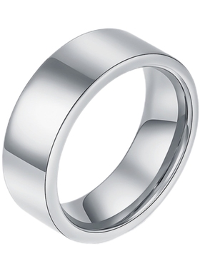 男女钨钢光面素色简约戒指不掉色
