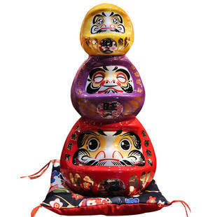 开业创意礼品日式店达摩铺装饰复古家居玄关摆件开运招财陶瓷钱罐