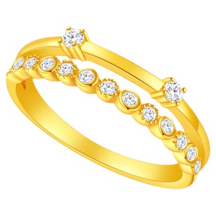 潮宏基追光s925银戒指银饰戒圈指环手饰礼物ins风时尚双层妇女节