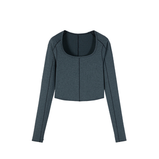 INNERLAND罗纹修身休闲运动长袖裙裤套装网球服短裙春季跑步健身